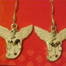 BRAND NEW SILVER GLITTERY ANGEL PIERCED EARRINGS BRAND NEW SILVER GLITTERY ANGEL PIERCED EARRINGS