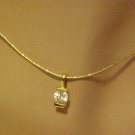 LOVELY GOLD TONE NECKLACE CRYSTAL RHINESTONE PENDANT LOVELY GOLD TONE NECKLACE CRYSTAL RHINESTONE PENDANT