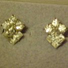 NICE VINTAGE SILVER CLEAR RHINESTONE SCREW EARRINGS