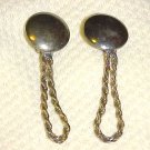 ELEGANT VINTAGE TARNISHED GOLD DANGLING CLIP EARRINGS ELEGANT VINTAGE TARNISHED GOLD DANGLING CLIP EARRINGS