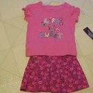 NEW FADED GLORY 12 MO GIRLS PINK TOP & SKIRT OUTFIT
