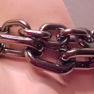 NEW PEWTER TONE LARGE LINK DOUBLE STRAND CHAIN BRACELET NEW PEWTER TONE LARGE LINK DOUBLE STRAND CHAIN BRACELET