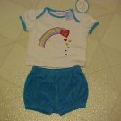 NEW 3-6 MO BABY CONNECTION RAINBOW TEE & TERRY SHORTS NEW 3-6 MO BABY CONNECTION RAINBOW TEE & TERRY SHORTS