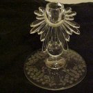 BEAUTIFUL VINTAGE ELEGANT ETCHED GLASS CANDLE HOLDER