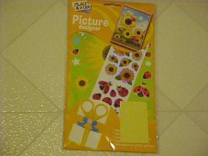 FUN BRAND NEW CHILDRENS CRAFT KIT SUNFLOWERS & LADYBUG STICKERS PICTURE DESIGNER
