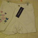 BRAND NEW FADED GLORY WHITE DENIM EMBROIDERED HEARTS BUTTERFLIES 4T GIRLS SHORTS BRAND NEW FADED GLORY WHITE DENIM EMBROIDERED HEARTS BUTTERFLIES 4T GIRLS SHORTS