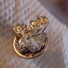 NICE SILVER TONE MOOSE HEAD PIN BROOCH