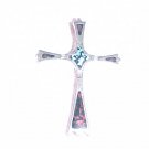 NICE ENAMELED SILVER CRUCIFIX CROSS PENDANT JESUS RELIGIOUS