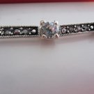 LOVELY BRAND NEW IN GIFT BOX SILVER TONE CLEAR & BLACK RHINESTONE BRACELET