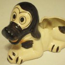 Vintage Japan Porcelain Ceramic Pottery Figural Black White Dog Planter Pot Vintage Japan Porcelain Ceramic Pottery Figural Black White Dog Planter Pot