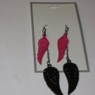 BRAND NEW Dangling Black & Red Wings Pierced EARRINGS Fashion Jewelry Biker Chic BRAND NEW Dangling Black & Red Wings Pierced EARRINGS Fashion Jewelry Biker Chic