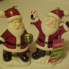FUN FESTIVE BRAND NEW PAIR 2 PORCELAIN SANTA CLAUS FIGURINES ORNAMENTS FUN FESTIVE BRAND NEW PAIR 2 PORCELAIN SANTA CLAUS FIGURINES ORNAMENTS