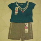 BRAND NEW GARANIMALS 12 MO TURQUOISE T-SHIRT & GRAY SHORTS SUMMER OUTFIT BRAND NEW GARANIMALS 12 MO TURQUOISE T-SHIRT & GRAY SHORTS SUMMER OUTFIT