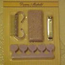 BRAND NEW DONNA MICHELLE 5 PIECEC PURPLE PEDICURE SET FOR PRETTY FEET