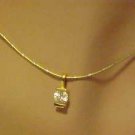 LOVELY GOOD QUALITY GOLD TONE CHAIN CRYSTAL RHINESTONE PENDANT NECKLACE