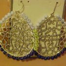 BRAND NEW SILVER BEADED DREAM CATCHER DANGLING PIERCED EARRINGS BRAND NEW SILVER BEADED DREAM CATCHER DANGLING PIERCED EARRINGS