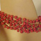 BRAND NEW 5 STRANDS OF RED GLASS BEADS BEAD BRACELET BRAND NEW 5 STRANDS OF RED GLASS BEADS BEAD BRACELET