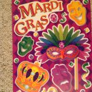 Brand New Mardi Gras Purple Green Masks Crown Jewels Static Window Clings
