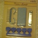 Pedicure Set Donna Michelle 5 Pc Blue Oretty Feet New Clippers Pumice Toe Guards