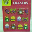 Brand New Teaching Tree 12 Pack Fun Shapes School Supplies Eraser Set Erasers