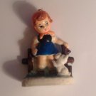 Vintage Wax Figural Candle Girl on Fence Terrier Dog 1960's 5" Tall European Vintage Wax Figural Candle Girl on Fence Terrier Dog 1960's 5" Tall European