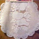 Brand New Pair Two White Lace 16" Round Fruit Pattern Doilies Doily Gift Brand New Pair Two White Lace 16" Round Fruit Pattern Doilies Doily Gift