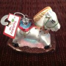 New Glass Christmas Tree Ornament Hand Painted Rocking Horse Glittery New Glass Christmas Tree Ornament Hand Painted Rocking Horse Glittery