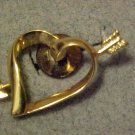 Vintage Jewelry Gold Tone Lapel Pin Brooch Signed Avon Arrow Through Heart Vintage Jewelry Gold Tone Lapel Pin Brooch Signed Avon Arrow Through Heart