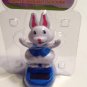 New Figurine Solar Sun Powered Boy Easter Bunny Dances Sunlight & Wiggles Head