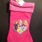 New Disney Princess Christmas Stocking Felt Pink 16" Belle Brave Snow Beauty