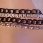 New Bracelet Silver & Black Chain Link Chains Rhinestone Strand Jewelry