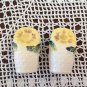 Vintage Salt & Pepper Shaker Set Flower Basket Yellow Flowers Made in Japan