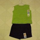 New Garanimals Outfit 12 Month Green Muscle T-Shirt & Black Shorts Unisex Summer New Garanimals Outfit 12 Month Green Muscle T-Shirt & Black Shorts Unisex Summer