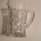 Mid Century Pitcher Kitchen Table Glassware Clear Glass 1950s Milk Diamond Bars