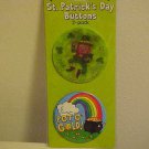 Set 2 St. Patricks Day Pinback Buttons Pins New on Card Leprechaun Pot of Gold Set 2 St. Patricks Day Pinback Buttons Pins New on Card Leprechaun Pot of Gold