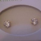 Pierced Earrings New Solitaire Zirconia Crystal Jewelry Post Stud Gift Box