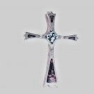 Silver Cross Pendant Crucifix Enameled Religious Metal