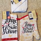 Home Sweet Home Kitchen Linen 4 Pc Set Oven Mitt Towel 2 Dish Cloths Home Sweet Home Kitchen Linen 4 Pc Set Oven Mitt Towel 2 Dish Cloths