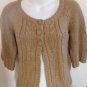 Ana Size Medium Petite Butterscotch 3 Button Short Cardigan Sweater