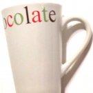 Coffee Mug Hot Chocolate Spelled Out in Red Green Brown Letters Coffee Mug Hot Chocolate Spelled Out in Red Green Brown Letters