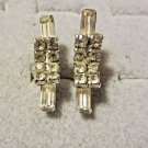 Screw Back Earrings Art Deco Rhinestone Crystal Silver Vintage Screw Back Earrings Art Deco Rhinestone Crystal Silver Vintage