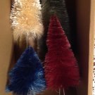 Bottle Brush Christmas Tree Set of 4 Allen & Roth Red Green Blue Ivory