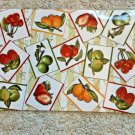 Placemats Fruit Pattern Set of Four 12" X 18" Vinyl Berry Cherries New