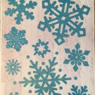 Window Clings Blue Snowflakes on Woodgrain Christmas Winter New Vinyl Window Clings Blue Snowflakes on Woodgrain Christmas Winter New Vinyl