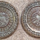 Vintage Copper Wall Plaque Set 2 Arab Man Hunting Riding Horse Vintage Copper Wall Plaque Set 2 Arab Man Hunting Riding Horse
