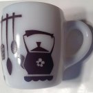 Hazel Atlas Milk Glass Brown Dutch Treat Kitchen Aids Coffee Mug Vintage