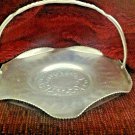 Hammered Aluminum Basket Hand Wrought Floral Design Vintage
