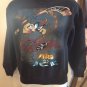 Fire On Ice Cartoon Character Playing Hockey Black Sweatshirt Boyx Size L10-12