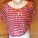 Amy Byer Girls Size 14 Pink Gray Striped Shirt Sequins Amy Byer Girls Size 14 Pink Gray Striped Shirt Sequins