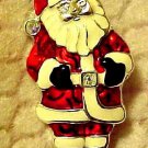Pin Santa Claus Christmas Enameled Silver Metal Pin Santa Claus Christmas Enameled Silver Metal